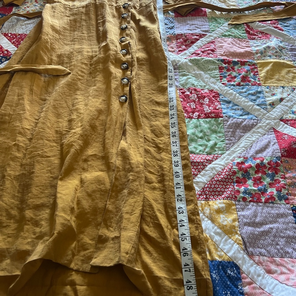Zara Mustard Wrap & Tie Button-Down Dress - Picture 4 of 4